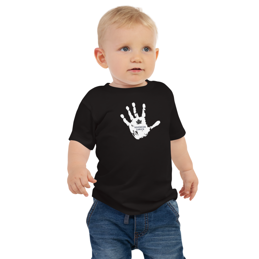 Sovereign Canuck Hand - Baby Jersey Short Sleeve Cotton - On Dark Colored Tee 👕