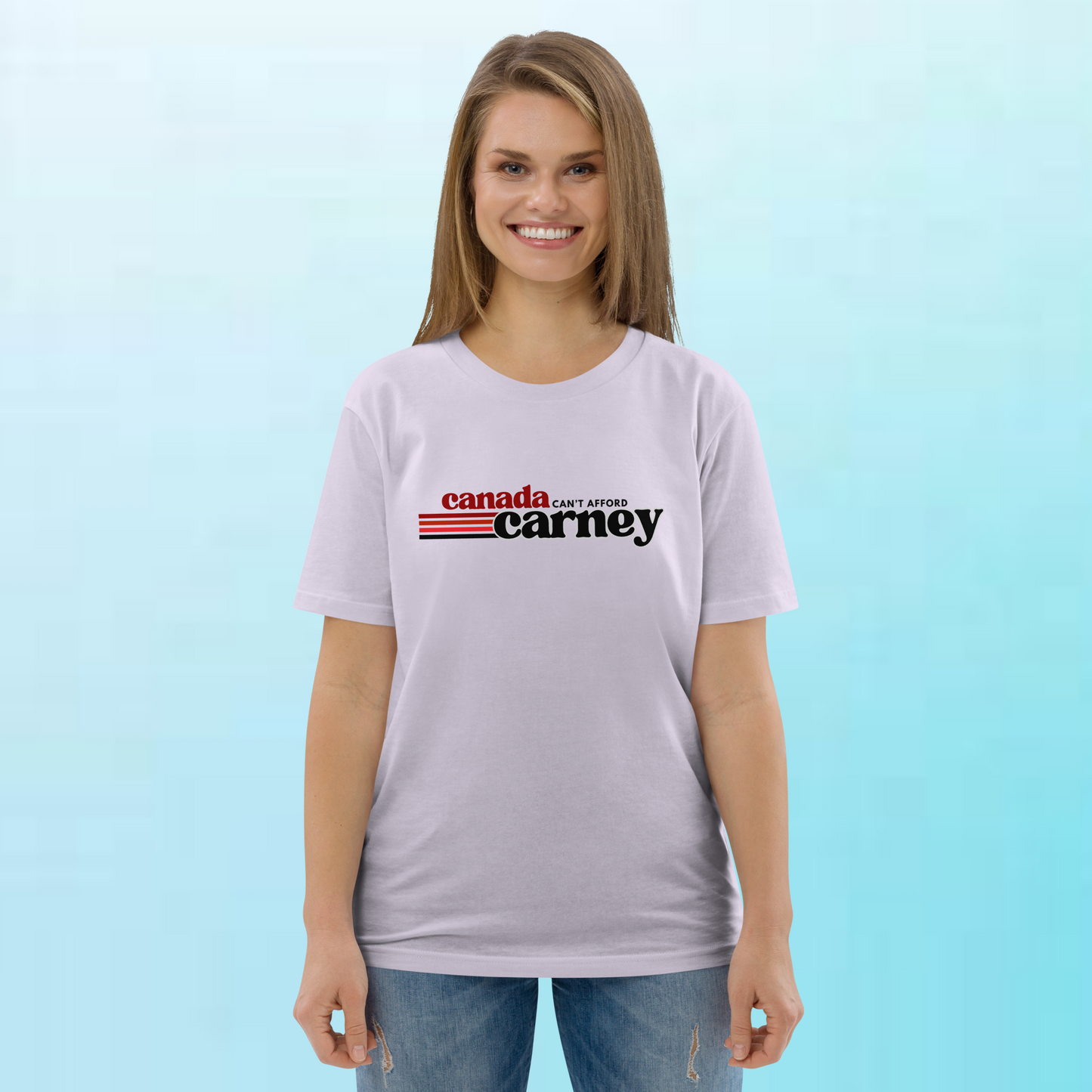 Canada can't afford Carney - Unisex Organic Cotton - On Light Colored Tee 👕